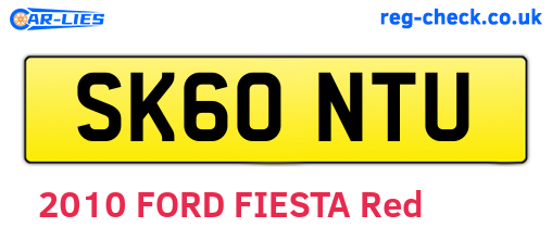 SK60NTU are the vehicle registration plates.