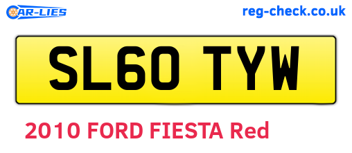 SL60TYW are the vehicle registration plates.