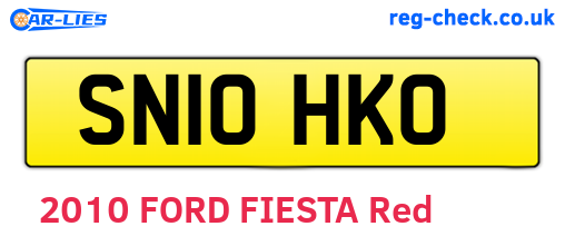 SN10HKO are the vehicle registration plates.