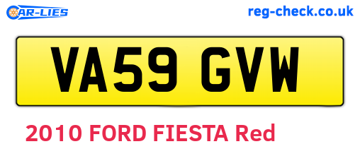 VA59GVW are the vehicle registration plates.