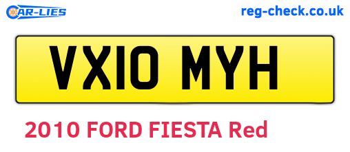 VX10MYH are the vehicle registration plates.