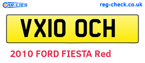 VX10OCH are the vehicle registration plates.