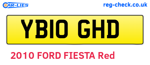 YB10GHD are the vehicle registration plates.