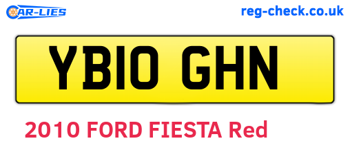 YB10GHN are the vehicle registration plates.