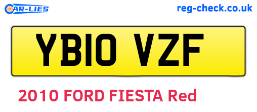 YB10VZF are the vehicle registration plates.
