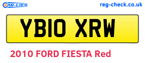 YB10XRW are the vehicle registration plates.