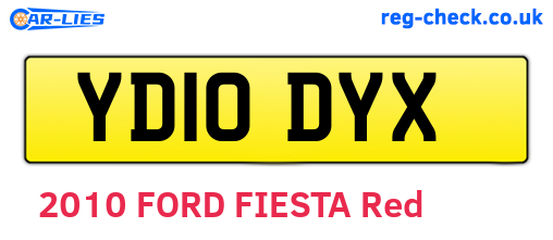 YD10DYX are the vehicle registration plates.