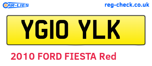 YG10YLK are the vehicle registration plates.