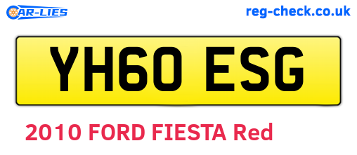 YH60ESG are the vehicle registration plates.