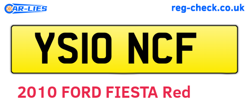 YS10NCF are the vehicle registration plates.