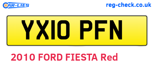 YX10PFN are the vehicle registration plates.