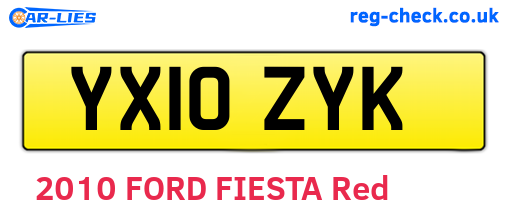 YX10ZYK are the vehicle registration plates.