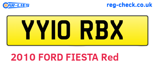 YY10RBX are the vehicle registration plates.