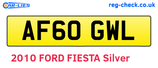 AF60GWL are the vehicle registration plates.