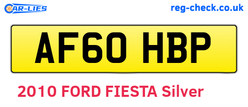 AF60HBP are the vehicle registration plates.