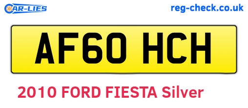 AF60HCH are the vehicle registration plates.