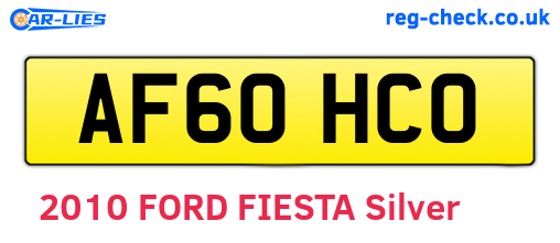 AF60HCO are the vehicle registration plates.