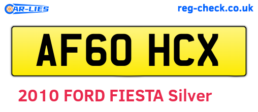 AF60HCX are the vehicle registration plates.