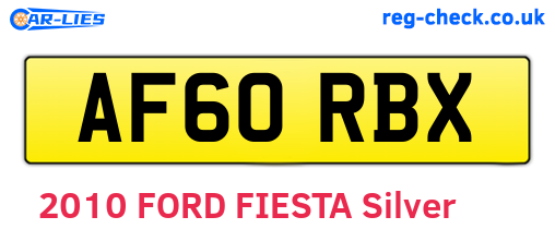 AF60RBX are the vehicle registration plates.