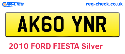 AK60YNR are the vehicle registration plates.