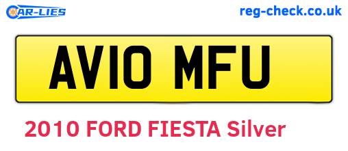 AV10MFU are the vehicle registration plates.