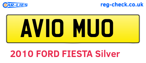 AV10MUO are the vehicle registration plates.