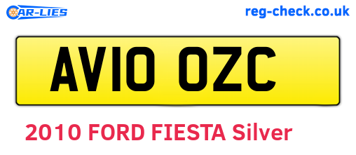 AV10OZC are the vehicle registration plates.