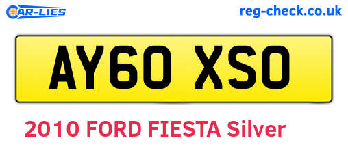 AY60XSO are the vehicle registration plates.