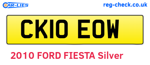 CK10EOW are the vehicle registration plates.