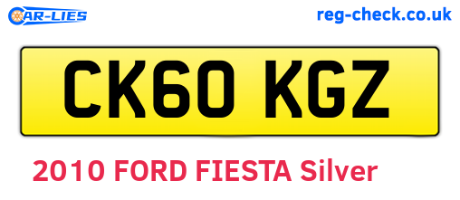 CK60KGZ are the vehicle registration plates.