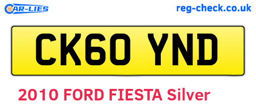 CK60YND are the vehicle registration plates.