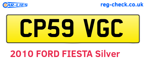 CP59VGC are the vehicle registration plates.