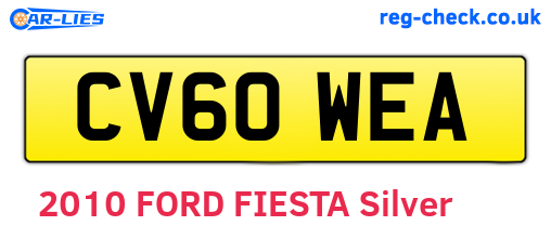CV60WEA are the vehicle registration plates.