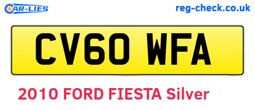 CV60WFA are the vehicle registration plates.