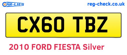 CX60TBZ are the vehicle registration plates.