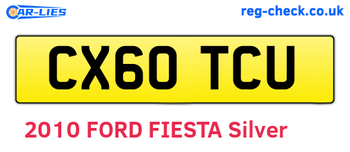 CX60TCU are the vehicle registration plates.