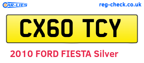 CX60TCY are the vehicle registration plates.