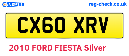 CX60XRV are the vehicle registration plates.