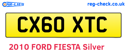CX60XTC are the vehicle registration plates.