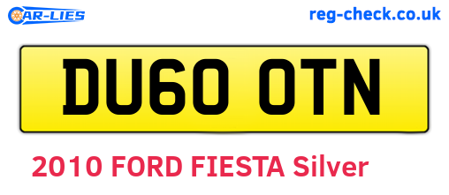 DU60OTN are the vehicle registration plates.