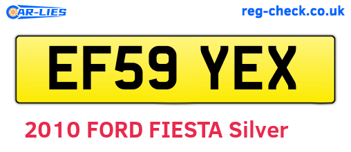 EF59YEX are the vehicle registration plates.