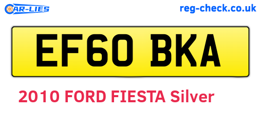 EF60BKA are the vehicle registration plates.