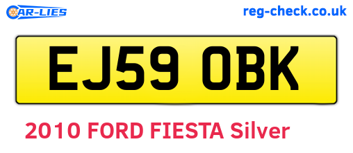 EJ59OBK are the vehicle registration plates.