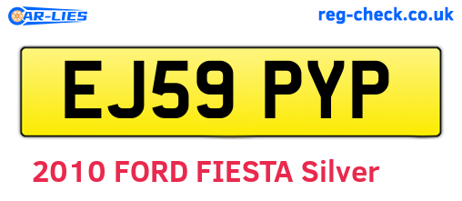 EJ59PYP are the vehicle registration plates.