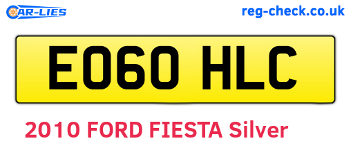 EO60HLC are the vehicle registration plates.