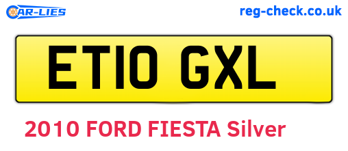 ET10GXL are the vehicle registration plates.