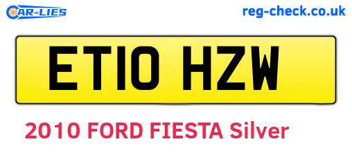 ET10HZW are the vehicle registration plates.