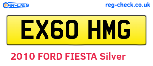 EX60HMG are the vehicle registration plates.