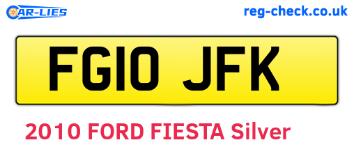 FG10JFK are the vehicle registration plates.