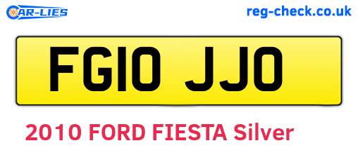FG10JJO are the vehicle registration plates.